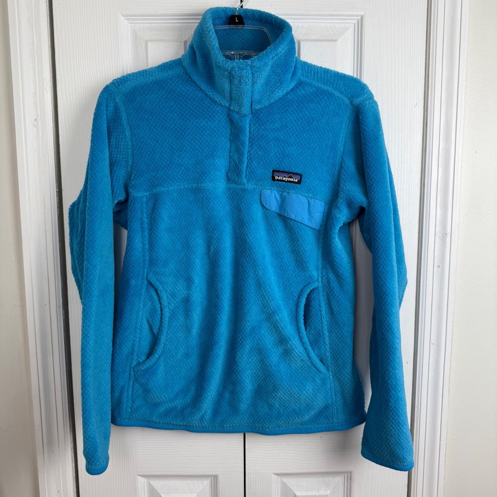 Patagonia Re-Tool Snap-T Fleece Pullover Bright Blue Polartec Womens Small